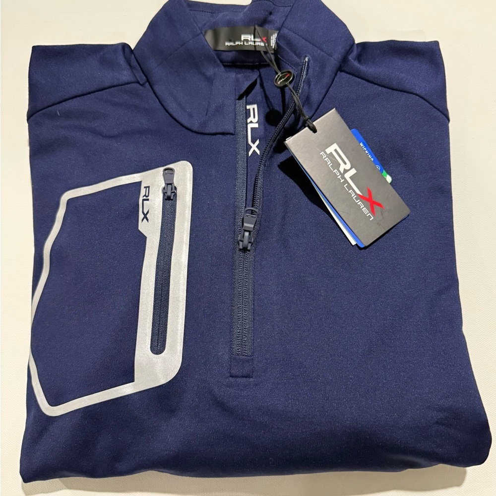RLX Ralph Lauren Long Sleeve Tech Jersey 1/2 Zip Mens Pullover - Picture 5 of 7